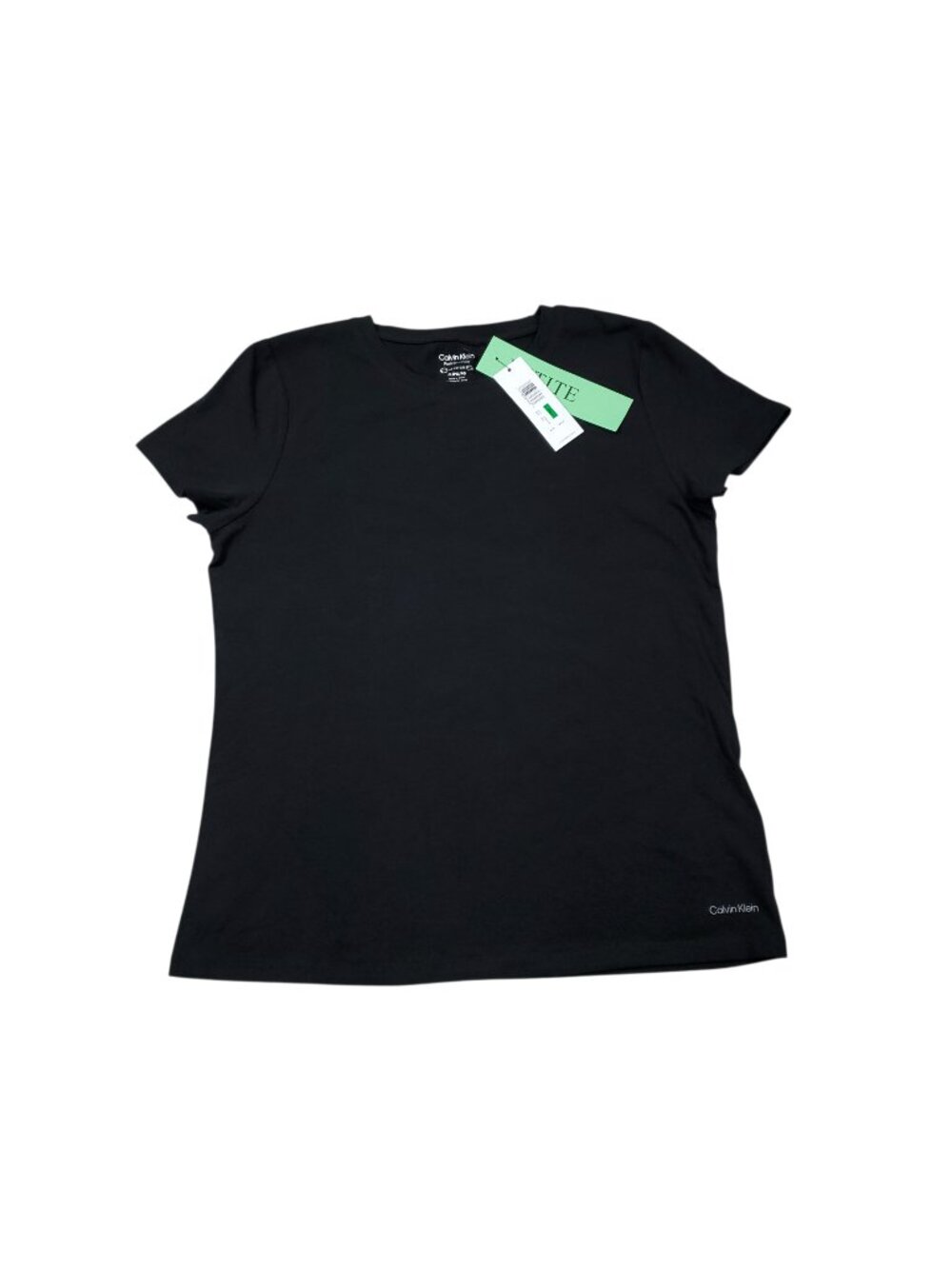 Calvin Klein Performance Stretch Women's Size LP Large Petite Black Shirt Top